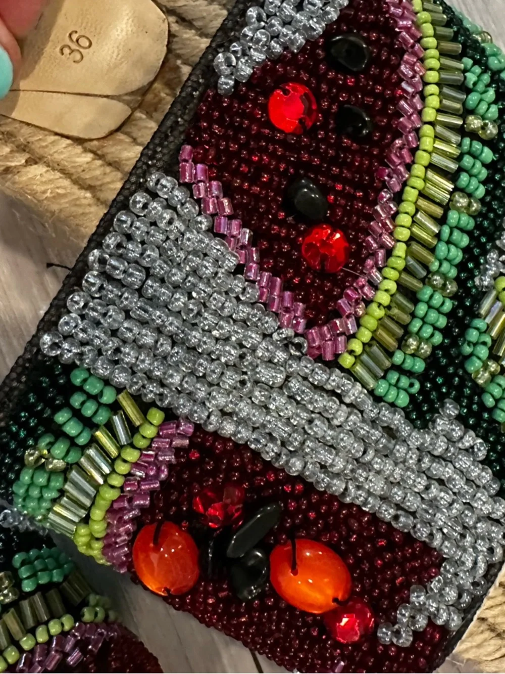 Beaded Embellished Slide Sandals - Multicolor - Picture 2 of 6